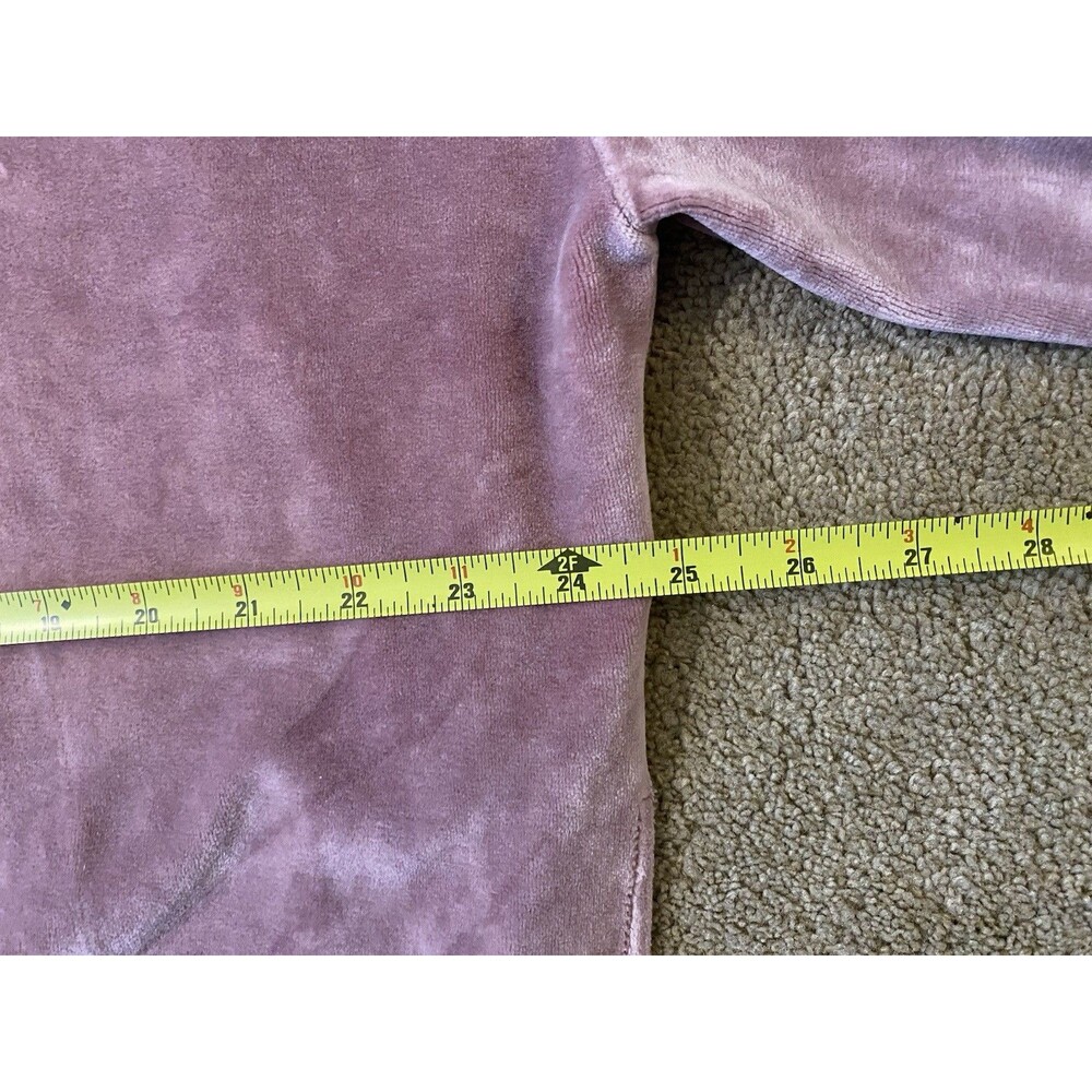 Dusty Pink Velour Drop Shoulder Boxy Crewneck Top Cozy Chic Women’s XL - Picture 10 of 13